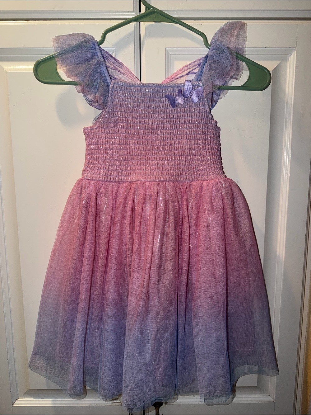 Zunie Pink and Purple Ombre Tulle Party Dress With Butterfly Wings Size 5